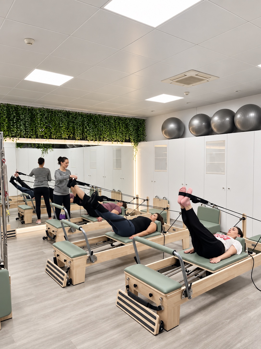 Acompanhamento numa aula de Pilates no Cofre